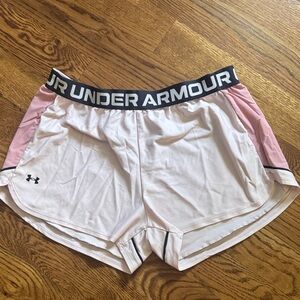 Under Armour Women's Athletic Shorts in Pink and White